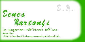 denes martonfi business card